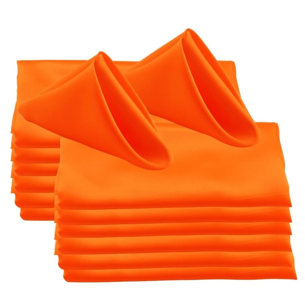 Eamrfvqt Orange Satin Dinner Napkins, Ester Satin Dinner Napkins 50Pc 30X30cm Multicolor Wedding Party