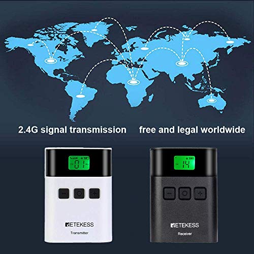 Retekess TT122 Sistema de Guía Turística Inalámbrico 2.4G, Dispositivos de Escucha Asistida | para Iglesia, Tours, Traducción Simultánea, 492 pies, Emparejamiento Automático, 1 Transmisor 20 Receptores miniatura 5