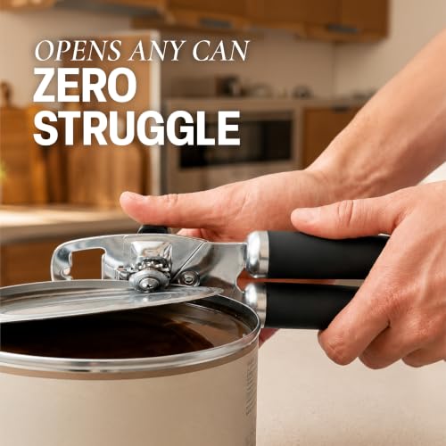Image of Zulay Kitchen Manual Can Opener Heavy Duty Patented Stainless Steel, Black