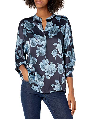 Vince Women's Tapestry Floral Popover Blouse, Coastal, Small #TOP7
