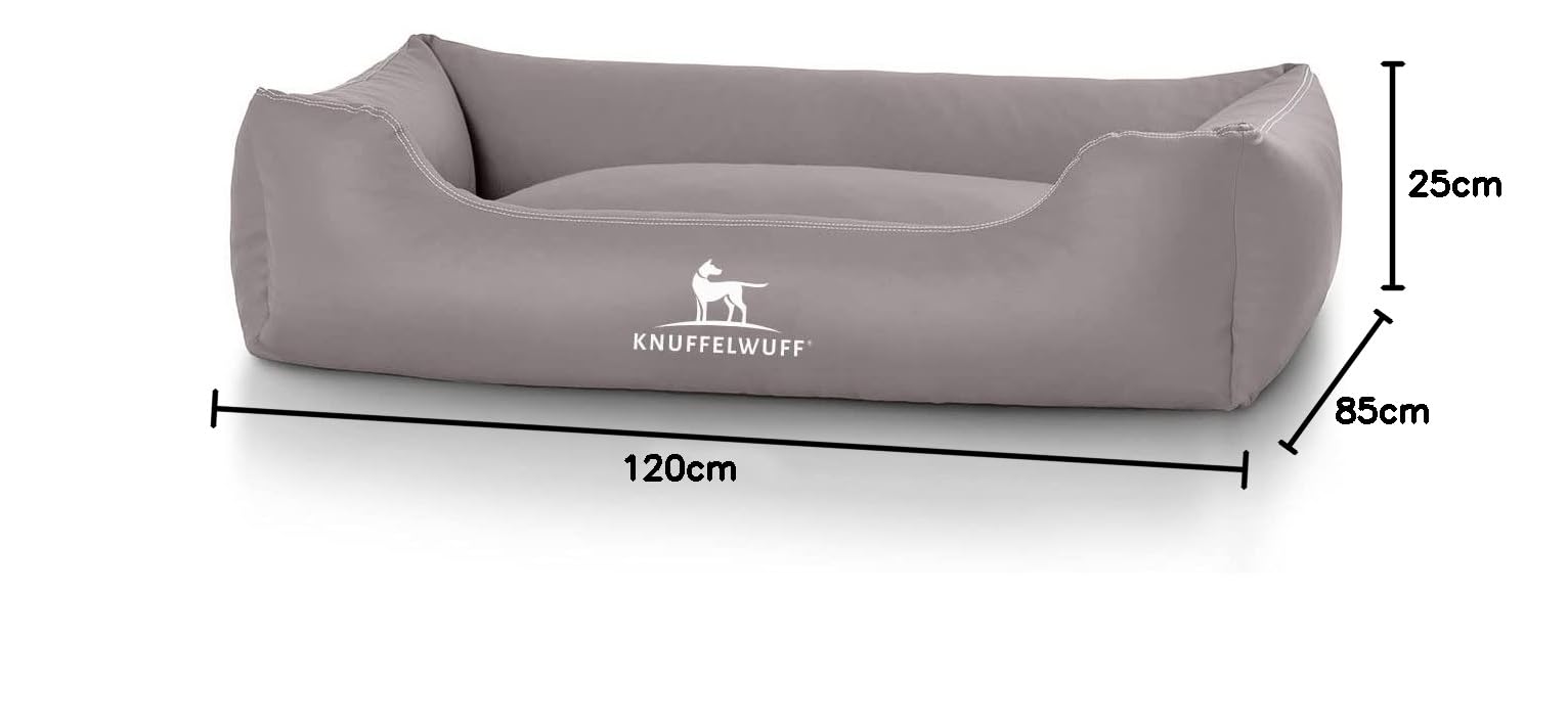 Knuffelwuff Sidney Panier en Similicuir Gris XXL 120 x 85 cm
