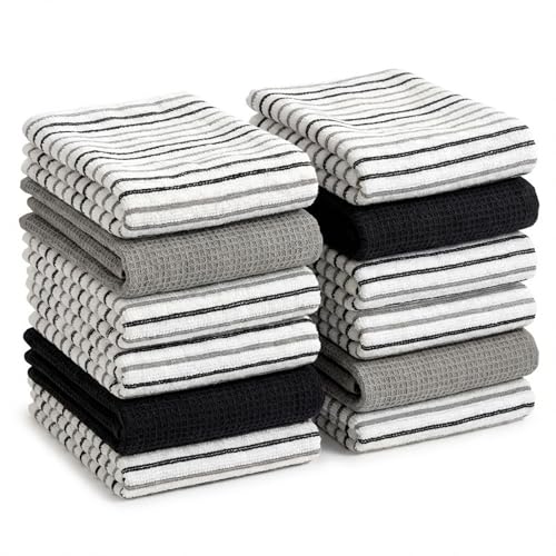 Boskimo Paños De Cocina De Algodón Con Rizo Pack De 12 Trapos Cocina Premium Absorbentes Y Reutilizables 45x65 Cm Aura Silver