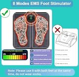Jenylu EMS masażer do stóp, masażer do stóp stymulujący mięśnie, masażer stóp do bólu i krążenia, mata do masażu, ekran LCD, ładowalny, odpowiedni dla obu stóp, rąk, pośladków, nóg