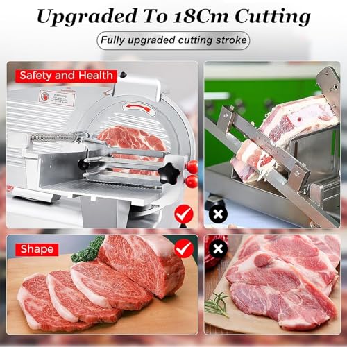 Cortadora de carne eléctrica de 550W con bandeja acero inox miniatura 3