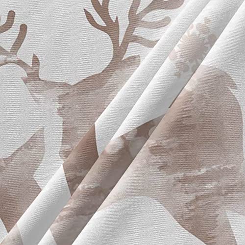 Round Tablecloth-54Inch,Merry Christmas Grey Reindeer Snowflakes Table Cloth Waterproof Oil-Proof Tablecloths Washable Tablecover For Kitchen Dining Buffet Party Tabletop Winter Snowing Elk Animal #TOP4
