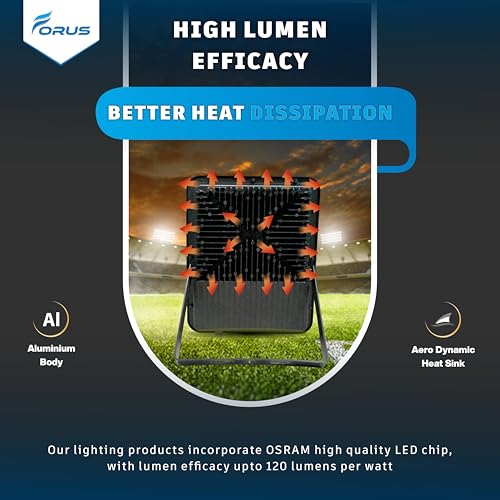 Image of Forus 150W LED Flood Light Outdoor with 4 Year Warranty, IP67 Waterproof Decorative Focus Light, Yellow Security Lighting for Home, Garden, Events, Terrace, Landscape, Building, Stage, Party (1 PC)