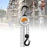Rendimiento de elevación brillante: este polipasto de cadena de caída de bloque de tirador de cadena con gancho viene con una cadena de alta resistencia de 3 m, el polipasto puede levantar hasta 250- 500 kg de peso y 3 m de altura, con un gancho resistente, un gran rendimiento puede manejar fácilmente la mayoría de los levantamientos trabaja
