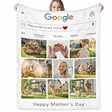 D-Story Custom Photo Blanket for Your Mom, Personalized Google Search Throw Blankets, Funny Flannel Blanket with Pictures, Mom Birthday Gifts from Daughter, for Birthday Mother's Day