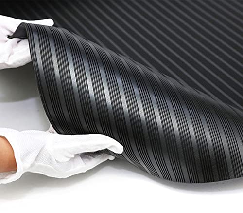 Gummimatte 300 x 100 cm Antirutschmatte 3mm Dicke Gummimatten Rolle Meterware Gewellte Bodenmatte Gummi Schutzmatte rutschfest Antirutsch Gummi Bodenbeläge Matte Feinriefenmatte Gummiboden