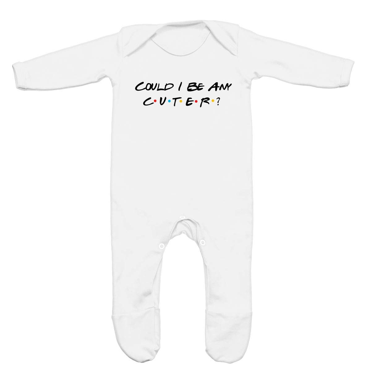 Art Hustle Men's White Could I Be Any Cuter Rompersuit For A Baby Boy Or A Girl ( - 3-6M)