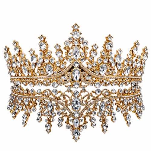 Corona di cristallo da donna-Elegante copricapo vintage in cristallo scintillante.come corona da principessa per matrimoni,compleanni, banchetti e concorsi di bellezza. Comoda e facile da indossare.