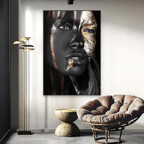 Affiches de femme de grande taille peinture abstraite fille noire toile 40x60