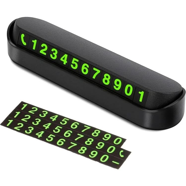 Araç İçi Telefon Numarası Numaratörü Plakası, Gece Parlayan Fosforlu, Yüksek Görünürlüklü, Büyük Rakımlı, Manyetik Kapaklı, Isıya Dayanıklı