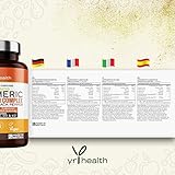 Turmeric Capsules High Strength 1860mg with Black Pepper, Ginger, Vitamin C & D for Immune System & Joints Plus K2 Mk7-120 Vegan Capsules Premium Turmeric Curcumin – Made in The UK by YrHealth - Image 5