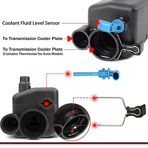 A-Premium Engine Coolant Overflow Recovery Reservoir Tank [With Sensor & Cap] Compatible With Bmw [E46] 320I 323I 323Ci 325I 325Ci 325Xi 328I 328Ci 330I 330Ci 330Xi 1999-2006, Replace# 17137787039 #TOP2