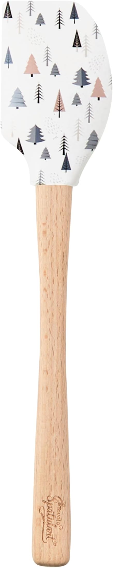 Nordic Trees Wood Handled Spatulart Spatula for Food and Meal Prep, Baking, Mixing & Turning