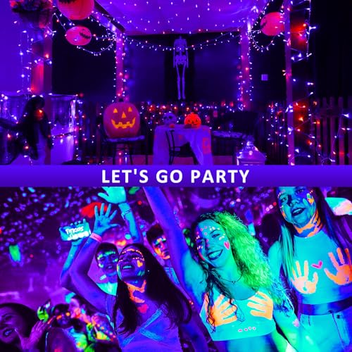 30W LED Schwarzlicht Strahler, NATPOW UV Schwarzlicht Fluter mit Stecker IP66 Wasserdicht Schwarzlichtlampe Fluoreszenz Blacklight Partylicht für Halloween Aquarium Bar Neonfarben Disco(1 pack)