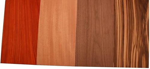 Miniatura 3 de Paquete variado de madera dura exótica importada, madera de cebra, nogal, padauk, okoume - 34 x 6 pulgadas (4 piezas) (34 x 6 x 12 pulgadas)
