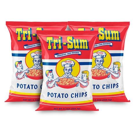 Tri-Sum Potato Chips Value Pack, Family Size 8-ounce Bags (Pack of 3)