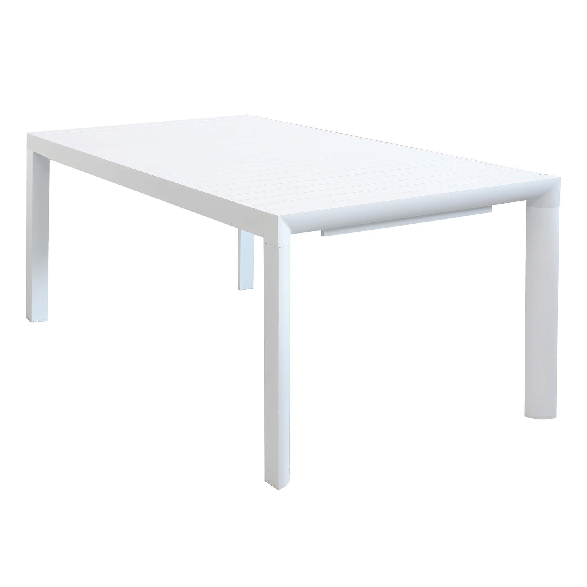 milani home - tavolo da giardino allungabile, alluminio, 10 posti, bianco, piano 160/240 x 70 cm