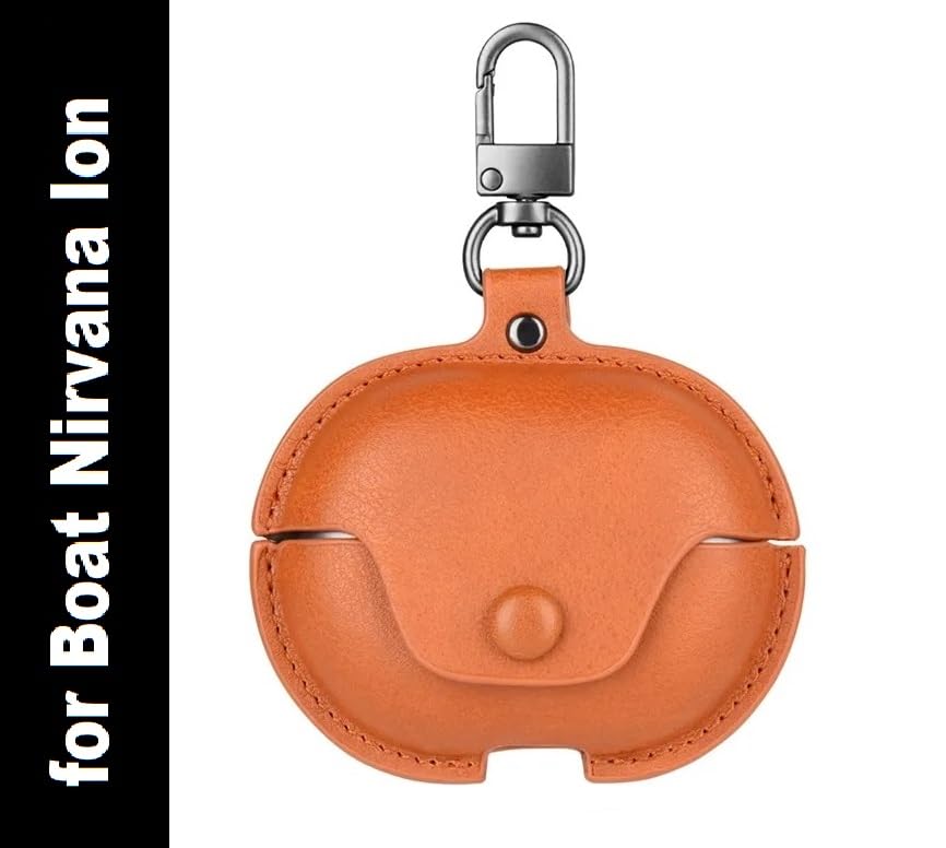 Image of ColorCase Leather Front & Back Cover 360 Degree Protection Case Cover for Boat Nirvana Ion - (Tan Brown)-(Earbuds Not Included)