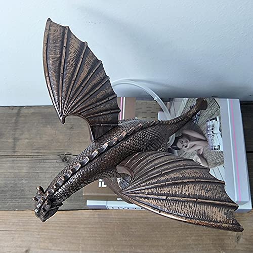 WOTEG Vleugelde drakenfontein, synthetische hars fontein draak sculptuur waterspray model, gotische tuin decoratief… - Afbeelding 5