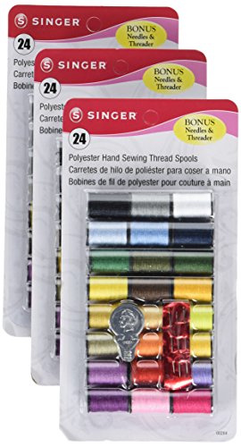 Bulk Buy: Singer Polyester Thread 10 Yard Spools 24/Pkg 00264 (3-Pack)