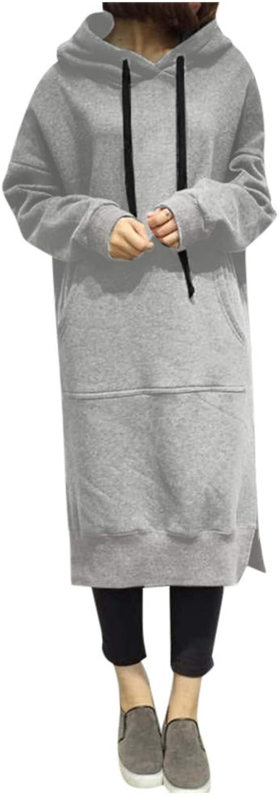 Amazon Co Jp マキシワンピース パーカー レディース 無地 フーディー 長袖 ロングワンピース カジュアル 秋物 冬物 パーカーワンピース フード付き シンプル 韓国 ファッション 防寒 大きいサイズ 服 ファッション小物