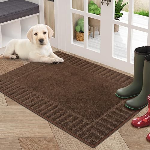 BEQHAUSE Large Door Mat Indoor, Super Absorbent Dirt Trapper Front