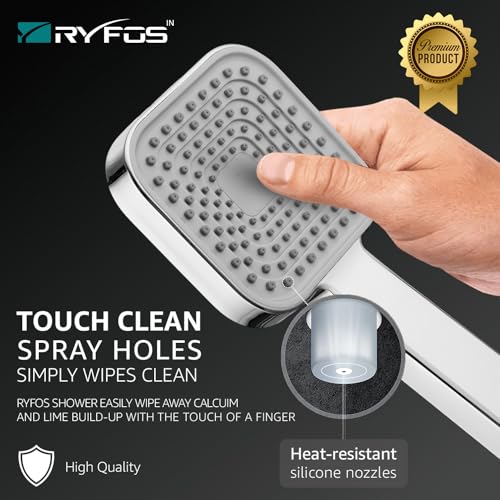 Image of India's 1st Lifetime Support Brand, R3010HS, ABS, 4-INCH, Hand Shower | Single Flow Rain Handheld Shower For Bath | Handshower for bathroom | Chrome Finish