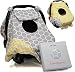 The Cute Cocoon [Reversible] - The Ultimate Baby Car Seat Covers, Windproof design, Peekaboo Window, Large Universal Fit, Grey & Yellow, Complete Carseat Canopy Cover | Best Baby Gift | Best for infant car seat | Boy or Girl | Newborn Decor | Carseat strap covers (Patent Pending)