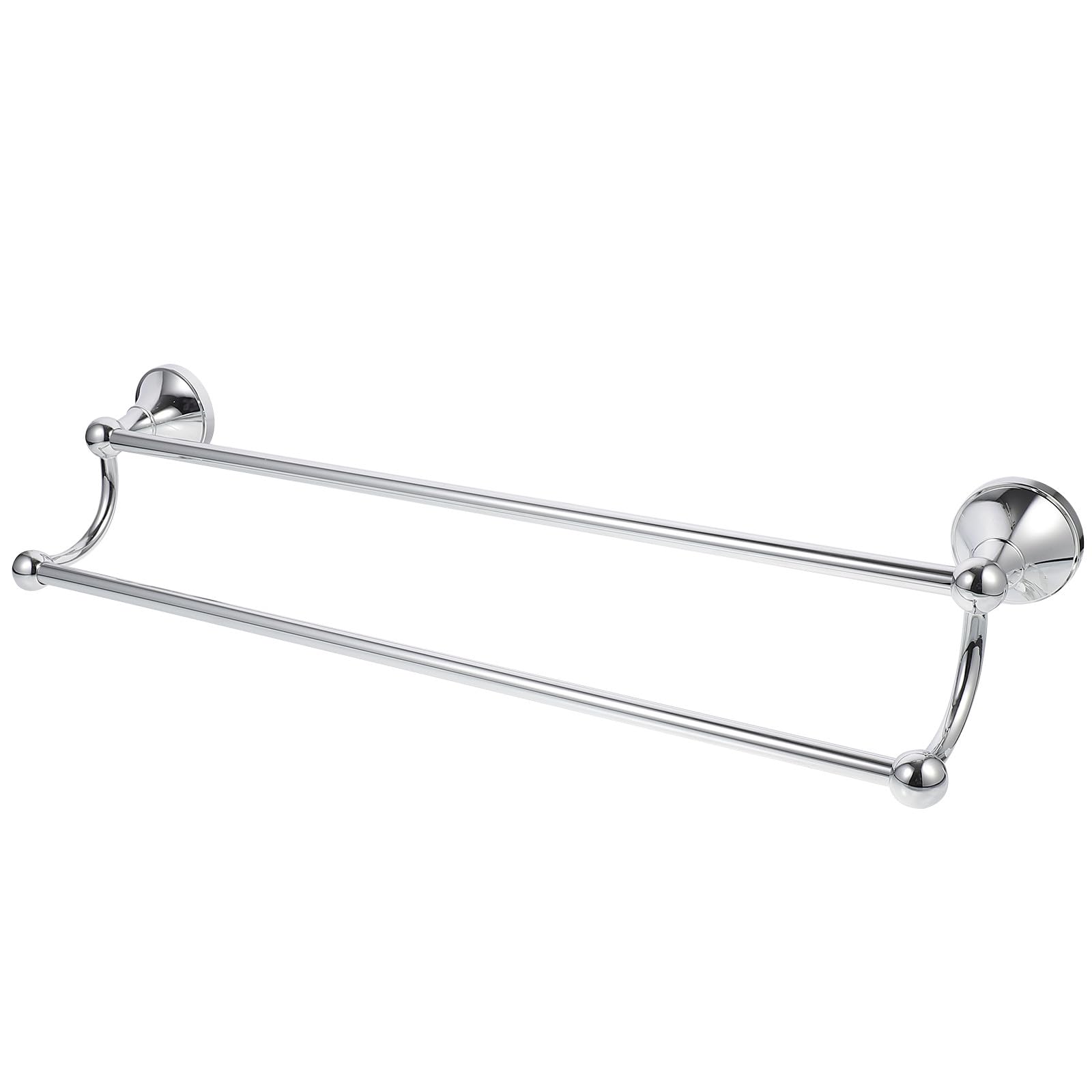 Porte-serviettes double en laiton chromé au design moderne et épuré