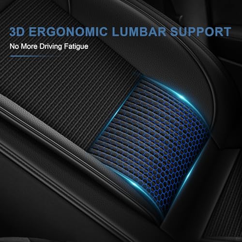 Image of for Chevy Chevrolet Silverado Seat Covers 2007-2025 2026 & Gmc Sierra 1500 2500hd 3500hd Leather Ice Silk Seat Cushion(2 Front Seat, Black)