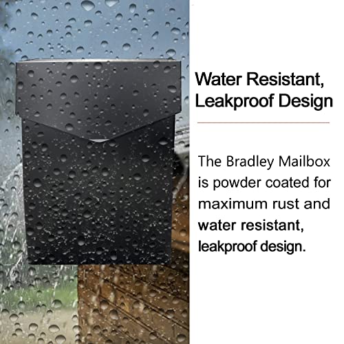 Nach Galvanized Steel Black Mailbox, Rust Resistant Wall Mount Mailboxes For Outside, Mail Holder, Decorative Metal Mailbox, 10 X 10 X 4, Hardware Included, Mb-6921Blk #TOP1