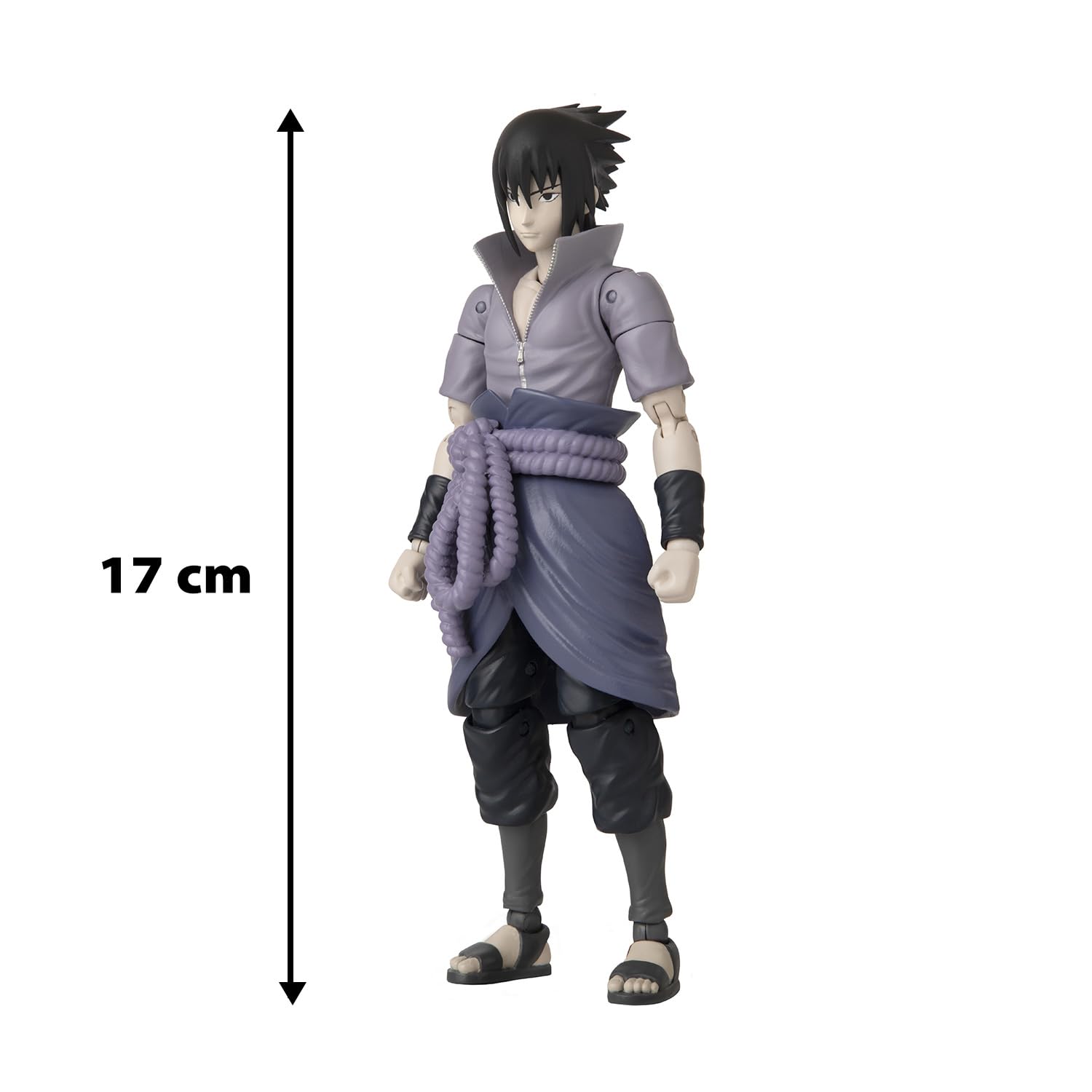 Bandai - Anime Heroes - Naruto Shippuden - Anime Heroes Figur 17 cm - Sasuke Uchiwa - Offizielle Naruto Lizenz - Gelenkige Sasuke-Figur - Manga Actionfigur - Spielzeug für Kinder ab 4 Jahren - 36902
