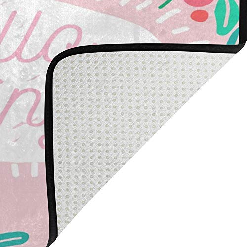 Tapis de maison lavable Hello Spring grand format pour protéger le sol du salon