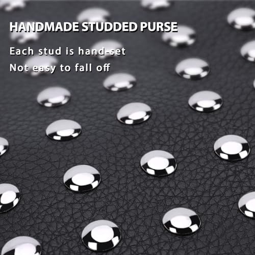 YFGBCX Studded Purses Black Shoulder Bag Y2K Purse for Women Handbag Soft Leather Fall Purse3