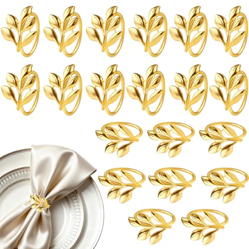Portatovaglioli in oro, 20 pezzi, elegante in metallo, per Natale,