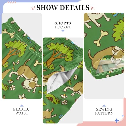 Floral Trees Dogs Boys Pants for Kids Jogger Pants with Pockets S-XL4