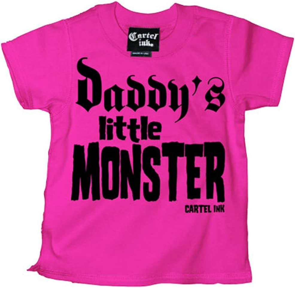 Cartel Ink Kid's Daddy's Little Monster T-Shirt Pink 18M