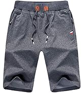 ZOXOZ Mens Gym Shorts Casual Sports Joggers Shorts Zip Pockets