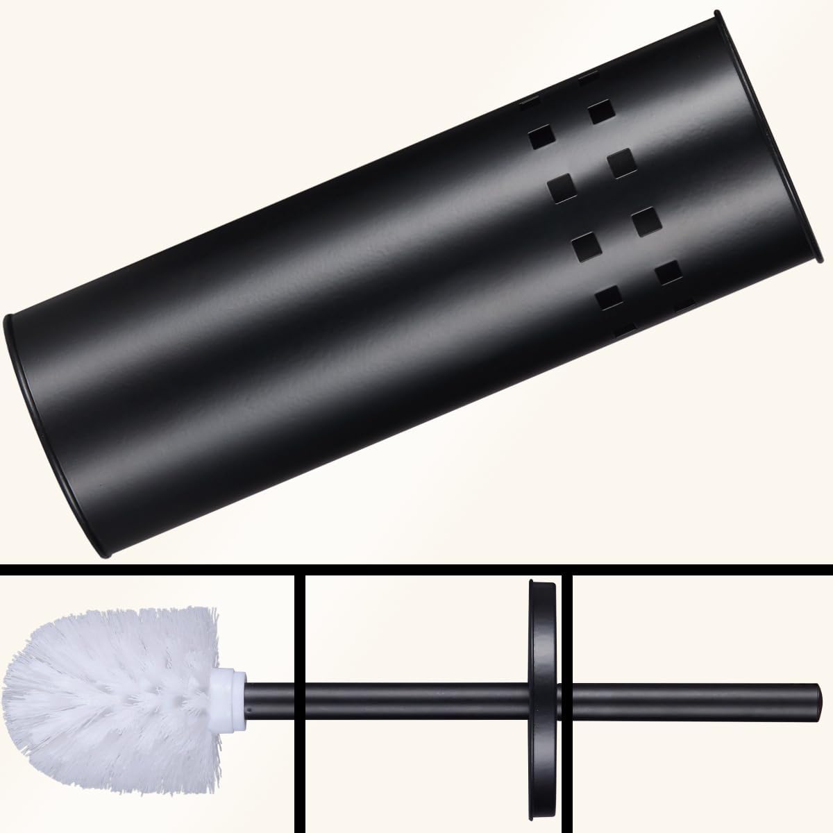 Set 3, Country Bathroom Trash Can and Toilet Brush Set, Metal Rustic Farmhouse Bathroom Decor, Industrial Style Galvanized Tin Bathroom Accessories, Vintage Western Themed Toilet Brush with Holder