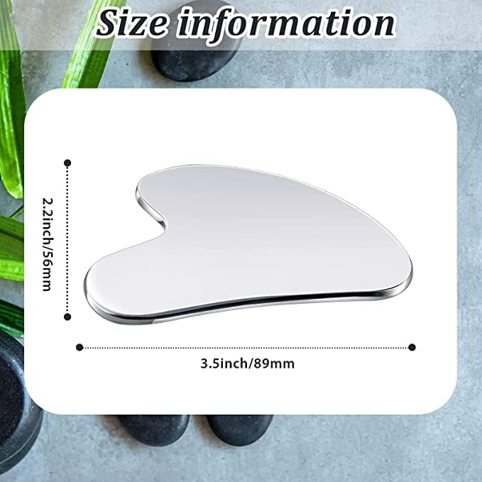 Image of Professional Stainless Steel Gua Sha Set, 3-Piece Metal Face and Body Massage Tool Kit for Skin Tightening, Myofascial Release and Deep Tissue Massage