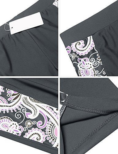 Ekouaer Women's Long Swim Board Shorts Stretch Swimwear Bottom Beach Short(Grey Xl) #TOP4