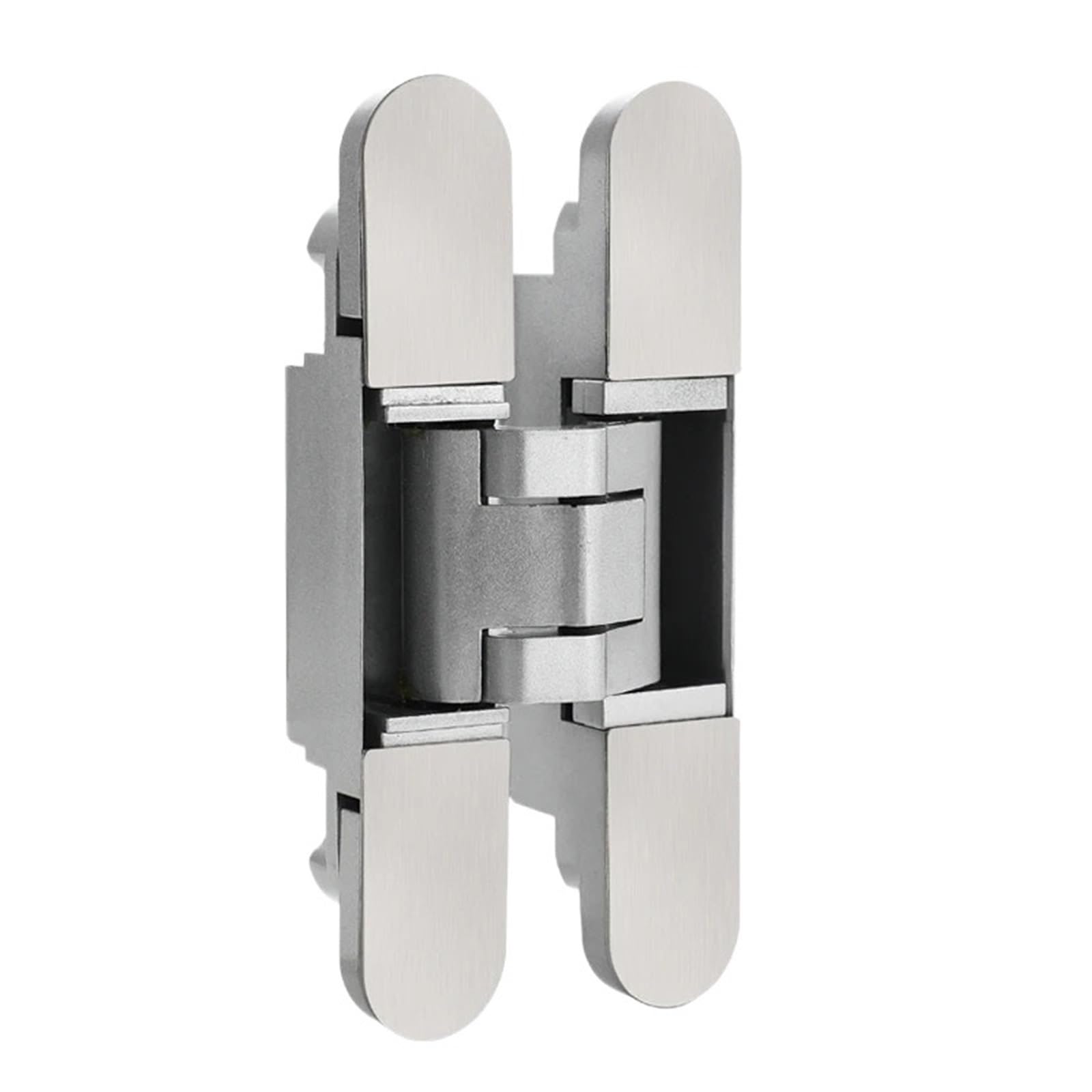 Kdhcvkz Brushed Silver 1Pcs Adjustable Invisible Hinge Hidden Folding Door Hinge 180-Degree(Brushed Silver)