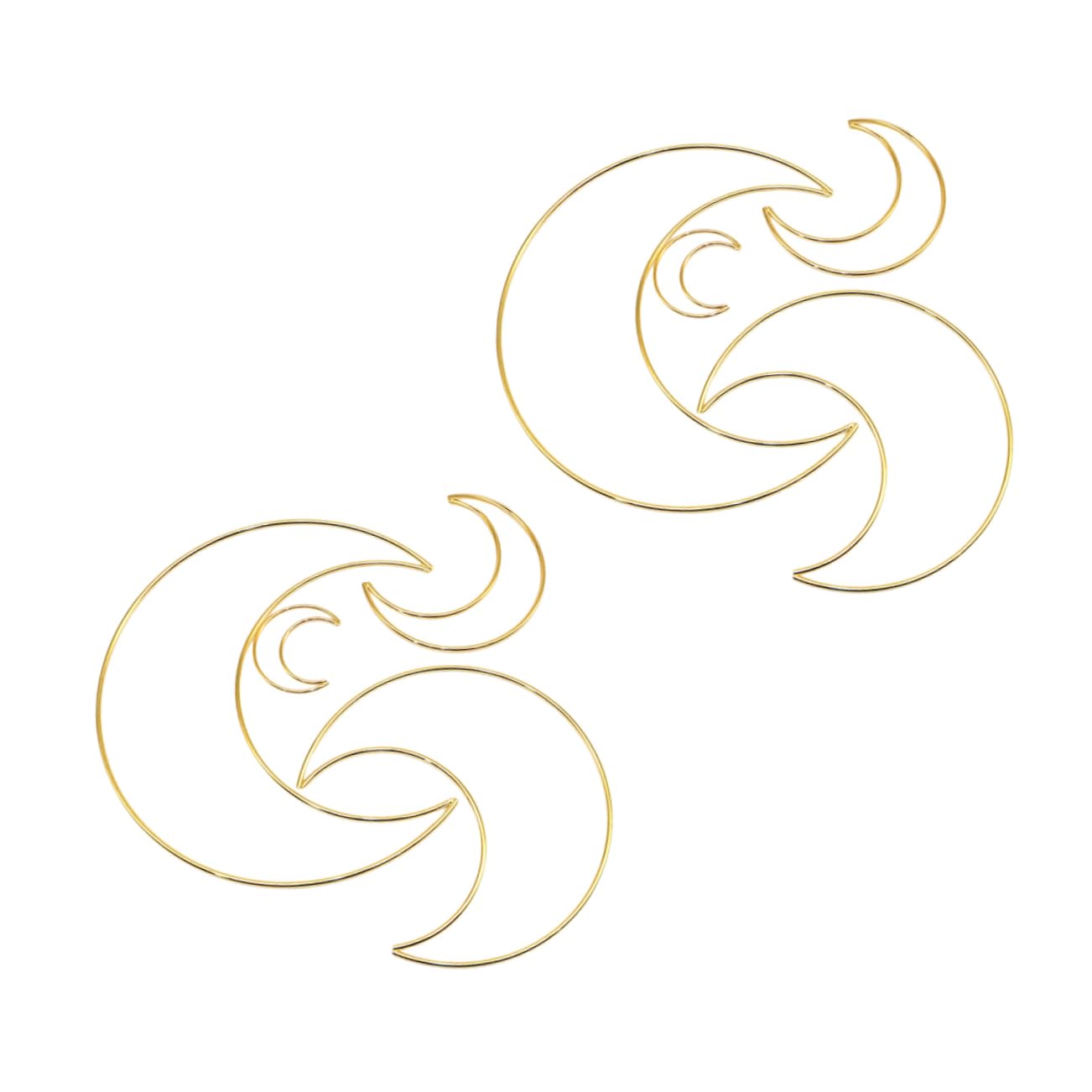 8Pcs Dreamcatcher Metal Hoops for DIY Craft Making Moon Design for Macrame Projects Wedding Decor and Home Decoration