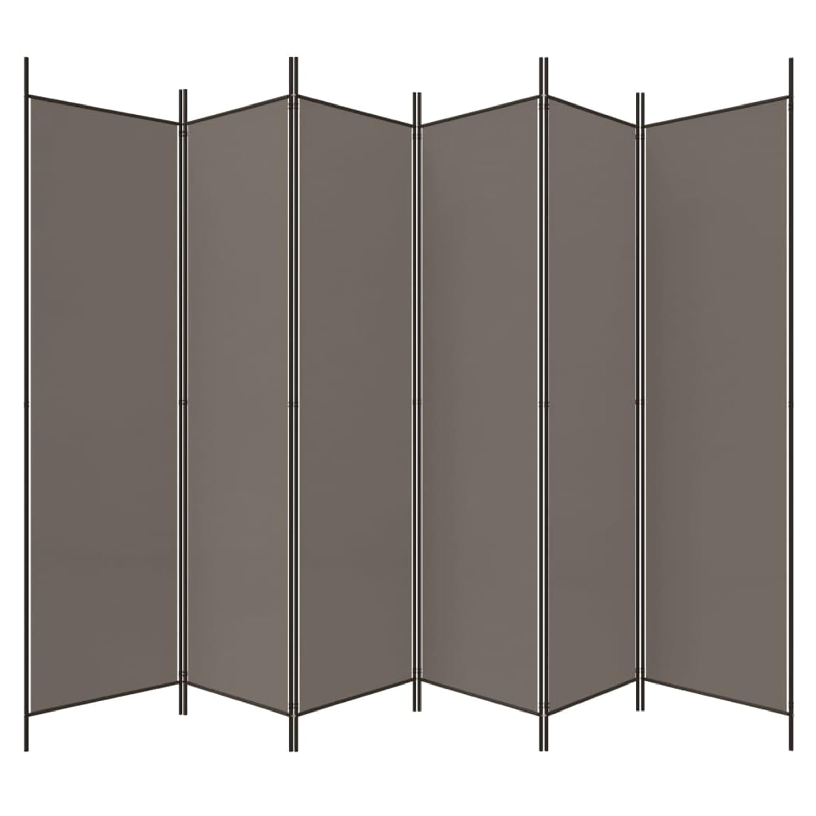 Gecheer Separatore Ambiente, 6 Pannelli in Tessuto Antracite 300x220 cm, Schermo Divisoio Pieghevole per Privacy, Parete Divisoria per Camera, Ufficio, Soggiorno