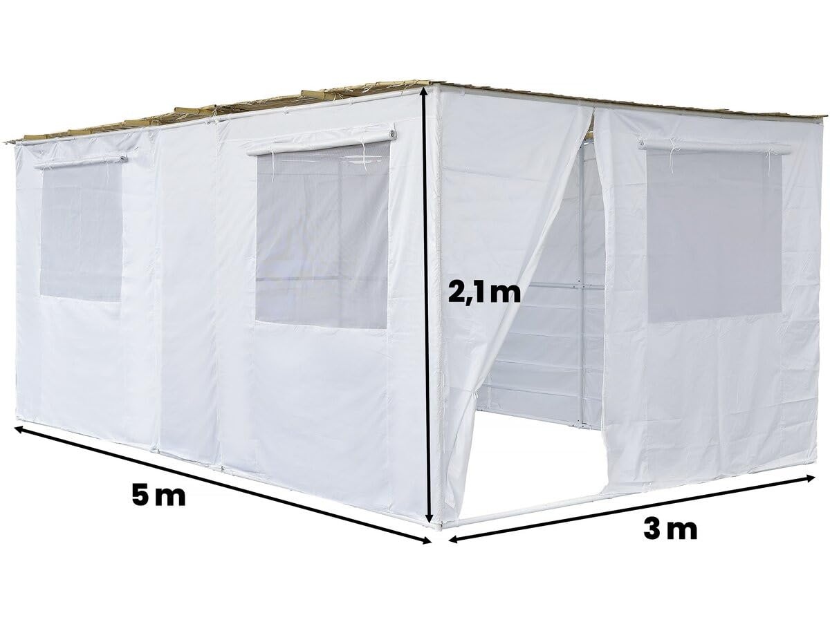 Souccah en Kit Nina Ajustable 4 x 2 avec 2 Rouleaux de Bambou et 4 tasseaux de Bois