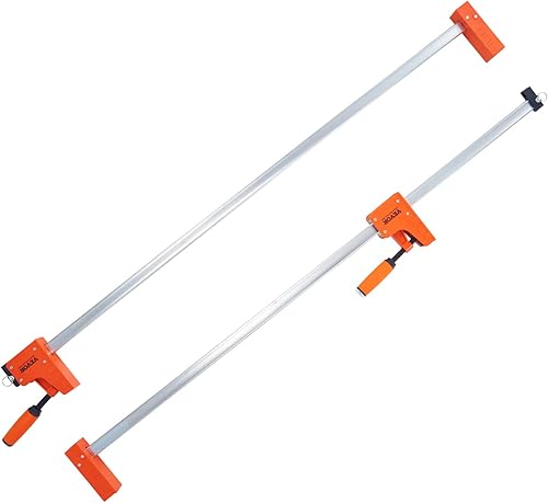 Miniatura 10 de VEVOR Abrazaderas de barra para carpintería, paquete de 2 abrazaderas paralelas de 50 pulgadas, abrazadera F con límite de carga de 1100 libras,