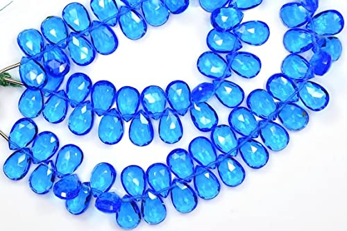 Quartz bleu suisse en poire pour réussir vos plus beaux bijoux artisanaux